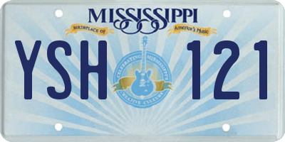 MS license plate YSH121