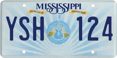 MS license plate YSH124
