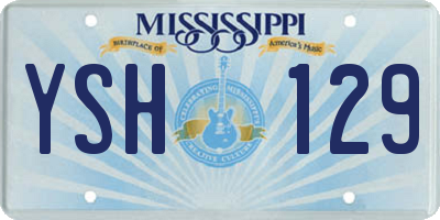 MS license plate YSH129