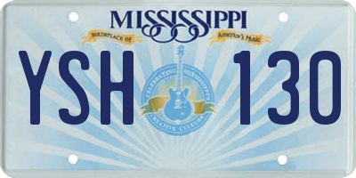 MS license plate YSH130