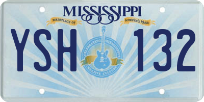 MS license plate YSH132
