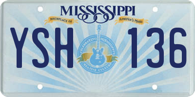 MS license plate YSH136