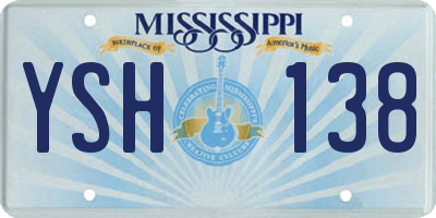MS license plate YSH138