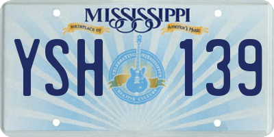 MS license plate YSH139