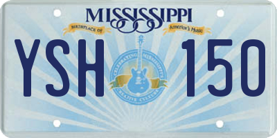 MS license plate YSH150