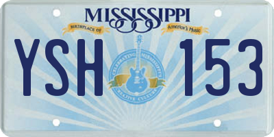 MS license plate YSH153