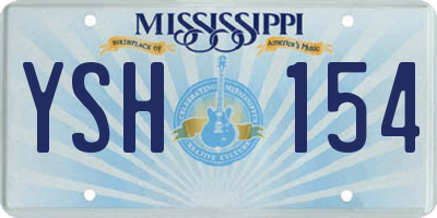 MS license plate YSH154