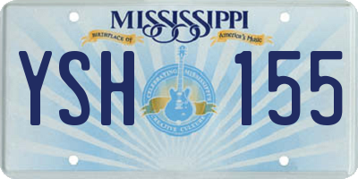 MS license plate YSH155