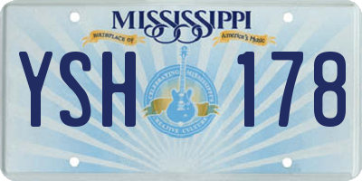 MS license plate YSH178