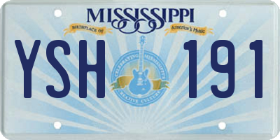 MS license plate YSH191