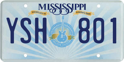 MS license plate YSH801