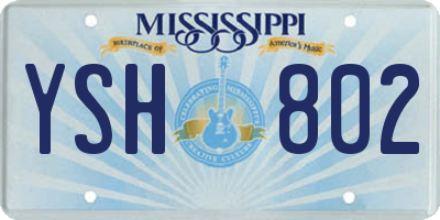 MS license plate YSH802