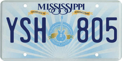 MS license plate YSH805