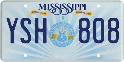 MS license plate YSH808