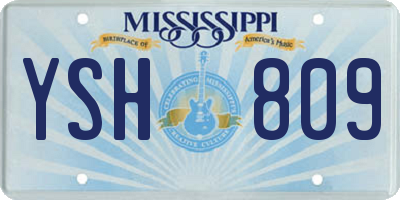 MS license plate YSH809
