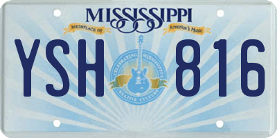 MS license plate YSH816