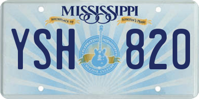 MS license plate YSH820