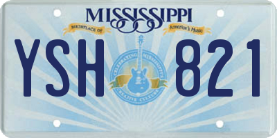 MS license plate YSH821