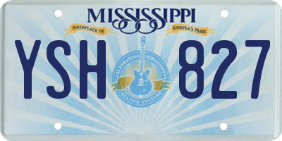 MS license plate YSH827