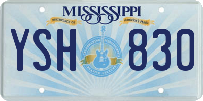 MS license plate YSH830