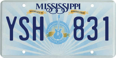 MS license plate YSH831