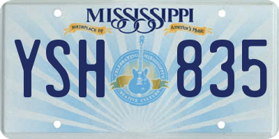 MS license plate YSH835
