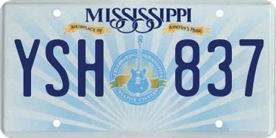 MS license plate YSH837