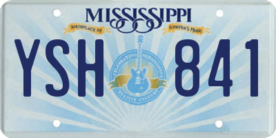 MS license plate YSH841