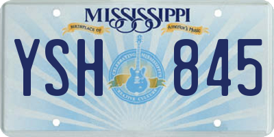 MS license plate YSH845