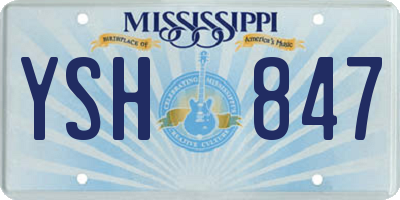 MS license plate YSH847