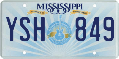 MS license plate YSH849