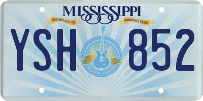 MS license plate YSH852