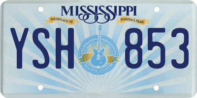 MS license plate YSH853