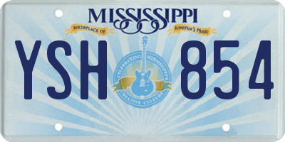 MS license plate YSH854