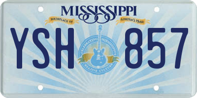 MS license plate YSH857
