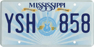 MS license plate YSH858