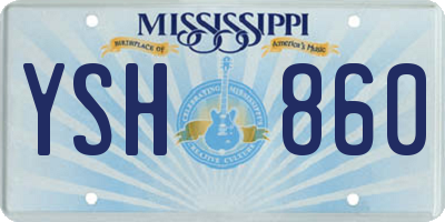 MS license plate YSH860