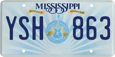MS license plate YSH863