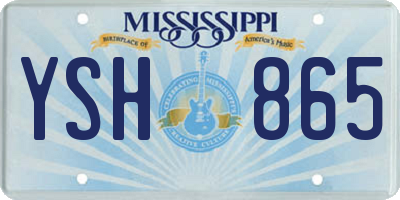 MS license plate YSH865
