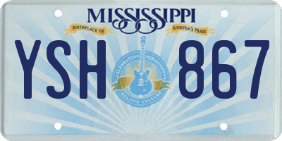 MS license plate YSH867