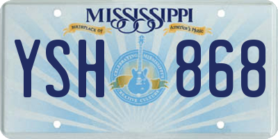 MS license plate YSH868