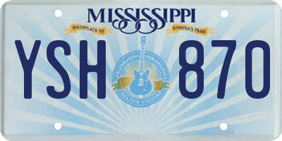 MS license plate YSH870