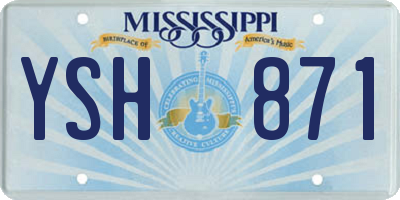 MS license plate YSH871
