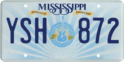 MS license plate YSH872