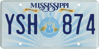 MS license plate YSH874