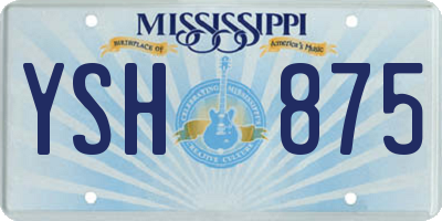MS license plate YSH875