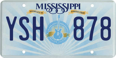 MS license plate YSH878