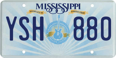 MS license plate YSH880