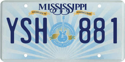 MS license plate YSH881