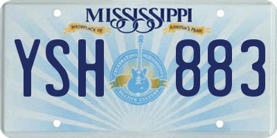MS license plate YSH883